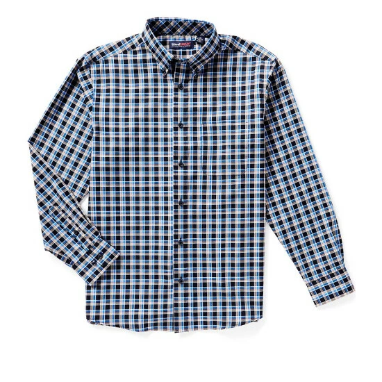 Cheapest โจ Roundtree & Yorke TravelSmart Long-Sleeve Plaid Sportshirt Dark Navy ๐ฅฐ