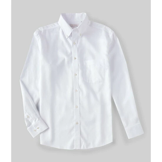 Outlet ⭐ Roundtree & Yorke Gold Label Long Sleeve Solid Dobby 👕 Shirt Blue 😀