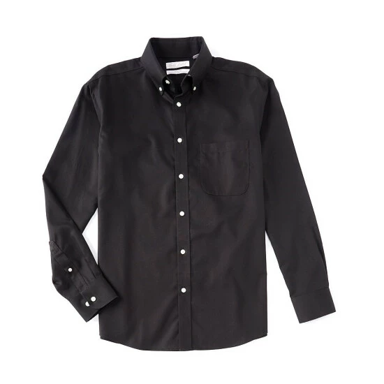 Outlet ⭐ Roundtree & Yorke Gold Label Long Sleeve Solid Dobby 👕 Shirt Blue 😀 - Image 2