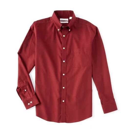 Outlet ⭐ Roundtree & Yorke Gold Label Long Sleeve Solid Dobby 👕 Shirt Blue 😀 - Image 4