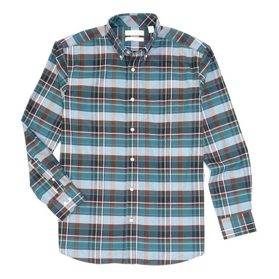 Best deal 🛒 Gold Label Roundtree & Yorke Long-Sleeve Large Plaid Sport 👕 Shirt Balsam 💯 - Image 2
