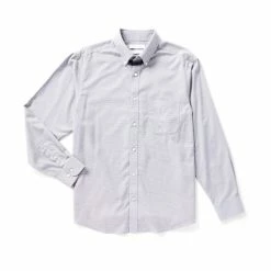 Cheap ❤️ Roundtree & Yorke Gold Label Long Sleeve Solid Button Front Dobby 👚 Shirt Black 🎉