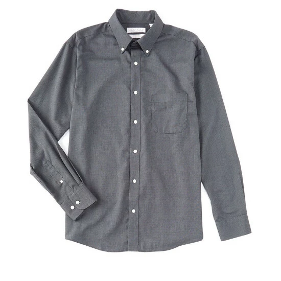 Cheap ❤️ Roundtree & Yorke Gold Label Long Sleeve Solid Button Front Dobby 👚 Shirt Black 🎉 - Image 2