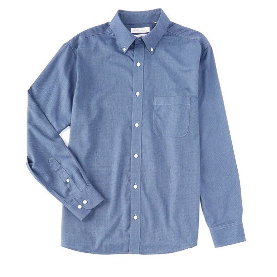 Cheap ❤️ Roundtree & Yorke Gold Label Long Sleeve Solid Button Front Dobby 👚 Shirt Black 🎉 - Image 3