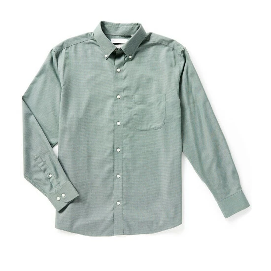 Cheap ❤️ Roundtree & Yorke Gold Label Long Sleeve Solid Button Front Dobby 👚 Shirt Black 🎉 - Image 4