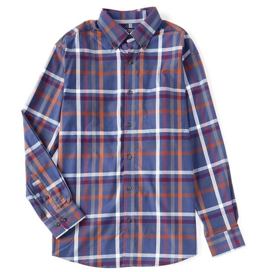 Buy 🔥 Roundtree & Yorke Long Sleeve Multi Large Plaid Button-Down 👕 Shirt Crown Blue ✨ - Image 2