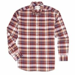 Budget ⌛ Gold Label Roundtree & Yorke Big & Tall Long-Sleeve Large Plaid Sport 👚 Shirt Wine ⭐