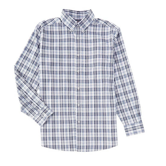 Best deal 💯 Roundtree & Yorke Long Sleeve Large Plaid Button Down 👚 Shirt French Blue ❤️ - Image 3