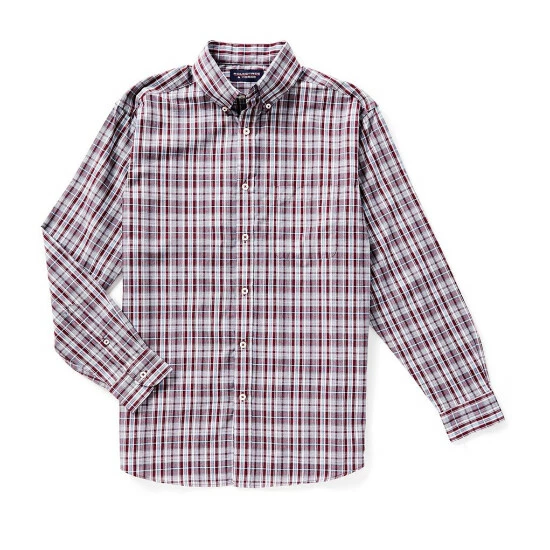 Best deal 💯 Roundtree & Yorke Long Sleeve Large Plaid Button Down 👚 Shirt French Blue ❤️ - Image 4