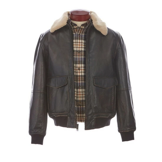 Buy ๐ Roundtree & Yorke Aviator Buffalo Bomber Jacket Black โ๏ธ