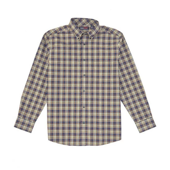 Deals โค๏ธ Roundtree & Yorke TravelSmart Long-Sleeve Poplin Plaid Button Down Sportshirt Deep Red ๐