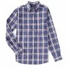 Discount 👏 Roundtree & Yorke Long-Sleeve Windowpane Chambray 👚 Shirt Crown Blue 🧨