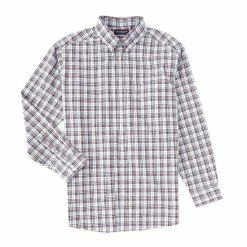 Buy ✔️ Roundtree & Yorke Big & Tall Long Sleeve Check Print Button Down 👚 Shirt Light Periwinkle 💯