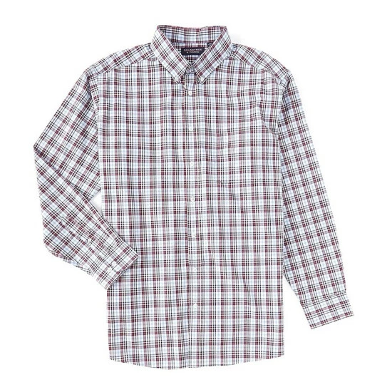 Buy βοΈ Roundtree & Yorke Big & Tall Long Sleeve Check Print Button Down π Shirt Light Periwinkle π―