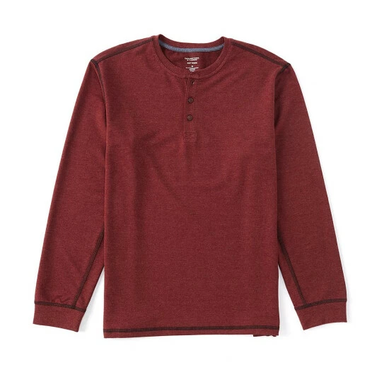 Promo 🔔 Roundtree & Yorke Soft-Washed Long-Sleeve Henley Wine 👏 - Image 6
