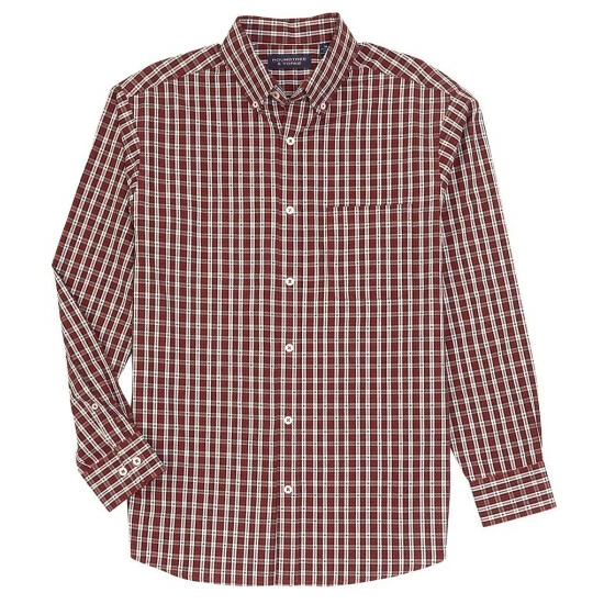 Best deal ๐คฉ Roundtree & Yorke Long Sleeve Tartan Plaid Button Down Collar ๐ Shirt Blue ๐