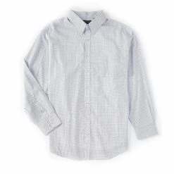 Budget 😀 Roundtree & Yorke Big & Tall Long Sleeve Dot Print Button Down 👚 Shirt Deep Blue 🌟