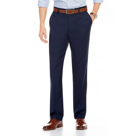 Cheapest 🌟 Roundtree & Yorke TravelSmart Luxury Gabardine Ultimate Comfort Classic Fit Non-Iron Flat Front 👗 Dress Pants Blue ✨ - Image 13