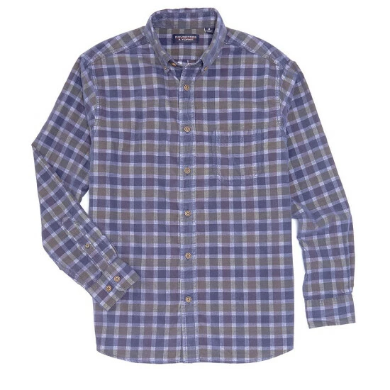 Coupon ๐ Roundtree & Yorke Long-Sleeve Plaid Corduroy ๐ Shirt Rust Red ๐ - Image 2