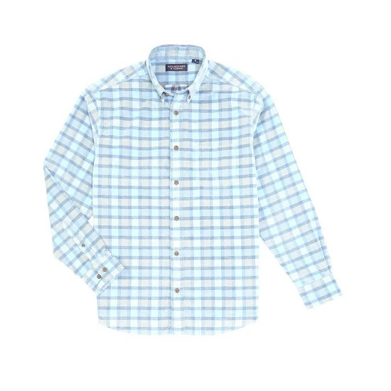 Coupon ๐ Roundtree & Yorke Long-Sleeve Plaid Corduroy ๐ Shirt Rust Red ๐ - Image 4