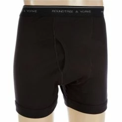 Flash Sale ⌛ Roundtree & Yorke Big & Tall Boxer Briefs 2-Pack Black 👏