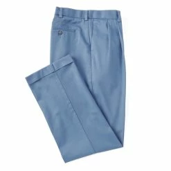 Discount 😀 Roundtree & Yorke TravelSmart CoreComfort Non-Iron Relaxed Fit Pleated-Front Chino Pants Bijou Blue 💯