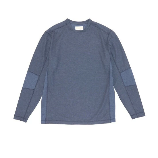 Deals 💯 Roundtree & Yorke Outdoors Long-Sleeve Pieced Crew Tee Rust Heather 👏 - Image 3
