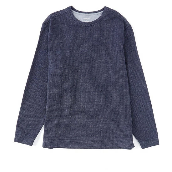 Cheap 😍 Roundtree & Yorke Long Sleeve Pique Crewneck Pullover Grey 💯 - Image 2