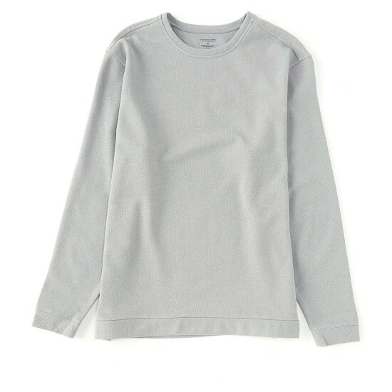 Cheap 😍 Roundtree & Yorke Long Sleeve Pique Crewneck Pullover Grey 💯 - Image 3