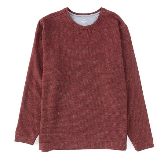 Cheap 😍 Roundtree & Yorke Long Sleeve Pique Crewneck Pullover Grey 💯 - Image 4