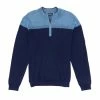 Buy 😍 Roundtree & Yorke Big & Tall Long-Sleeve Color Block Quarter-Zip Pullover Deep Blue 🤩