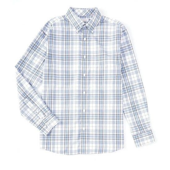 Best Sale 🔥 Roundtree & Yorke Gold Label Long Sleeve Solid Plaid 👚 Shirt Leaf Green 😀