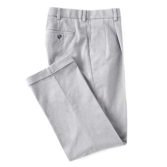 Best reviews of ❤️ Roundtree & Yorke TravelSmart CoreComfort Non-Iron Pleated Classic Fit Chino Cuffed Pants Grey Heather ⌛