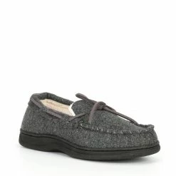 Coupon 🎁 Roundtree & Yorke Whipstitch Moccasin Slippers Dark Heather Grey 😀