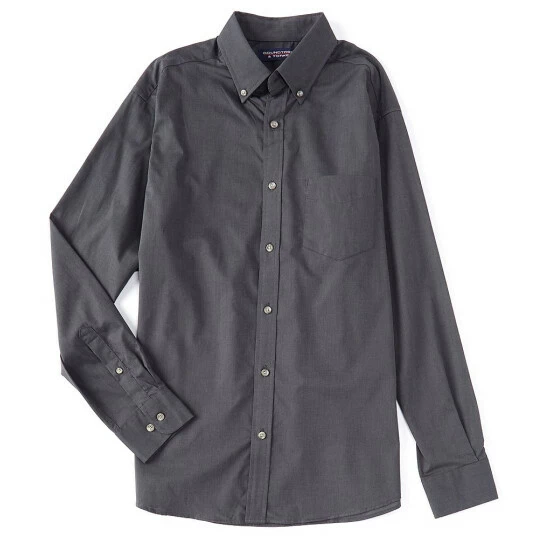 Best deal 😀 Roundtree & Yorke Long-Sleeve Chambray Solid Denim 👕 Shirt Blue ⌛ - Image 2