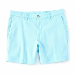 Flash Sale 🎉 Roundtree & Yorke 5#double; Inseam Flat-Front Washed Chino Short Sky Blue ⭐