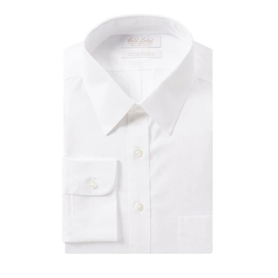 Coupon 🥰 Gold Label Roundtree & Yorke Non-Iron Slim-Fit Point Collar Solid 👗 Dress 👕 Shirt Blue 💯 - Image 4