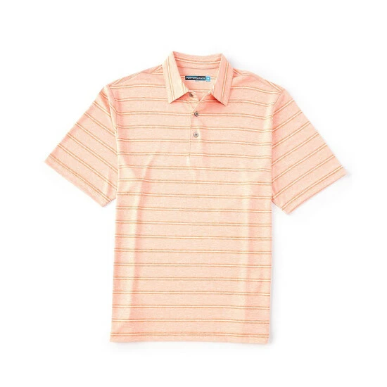 Discount ๐งจ Roundtree & Yorke Performance Short-Sleeve Horizontal Stripe Polo Blue Heather ๐ - Image 2