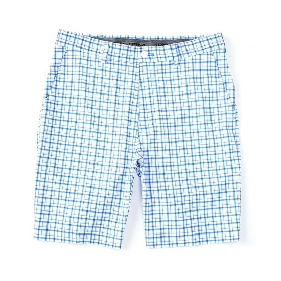 Cheapest β Roundtree & Yorke Performance 9#double; Inseam Printed Plaid Shorts Beaucoup Blue π§¨