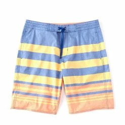 Wholesale 🥰 Roundtree & Yorke Floral Stripe 9#double; Inseam Board Short Grey 🎁