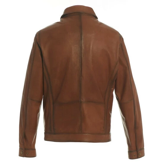 Coupon 🤩 Roundtree & Yorke Brown Burnished Lamb Leather Jacket 🛒 - Image 2
