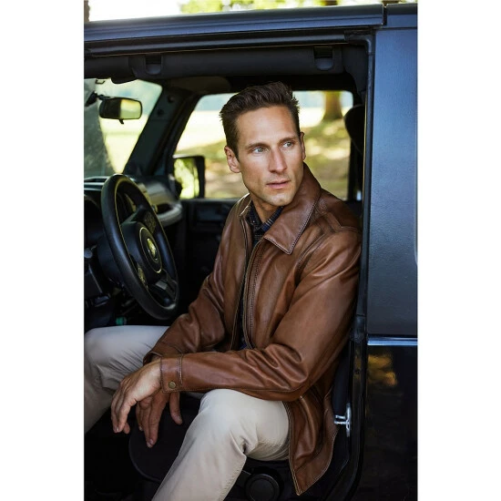 Coupon 🤩 Roundtree & Yorke Brown Burnished Lamb Leather Jacket 🛒 - Image 3