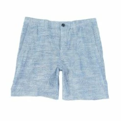 Cheapest ⭐ Roundtree & Yorke 7#double; Inseam Chambray Leaf Shorts Blue 🎉