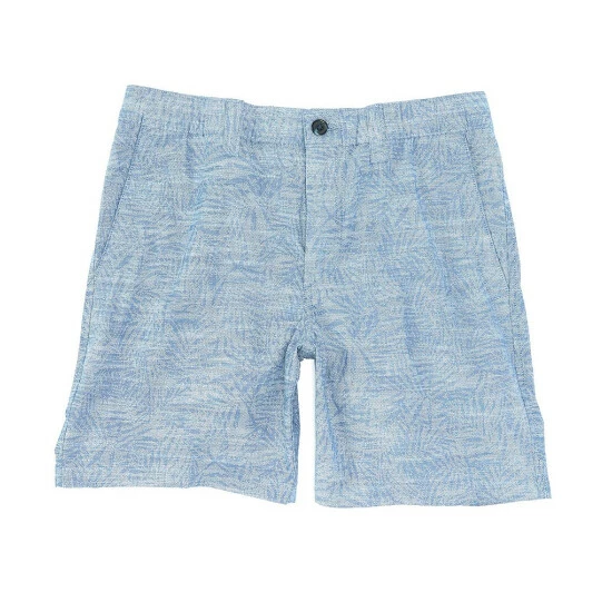 Cheapest β Roundtree & Yorke 7#double; Inseam Chambray Leaf Shorts Blue π