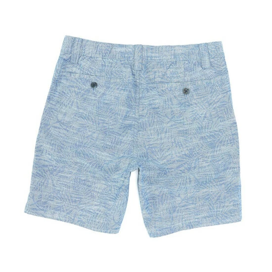 Cheapest β Roundtree & Yorke 7#double; Inseam Chambray Leaf Shorts Blue π - Image 2