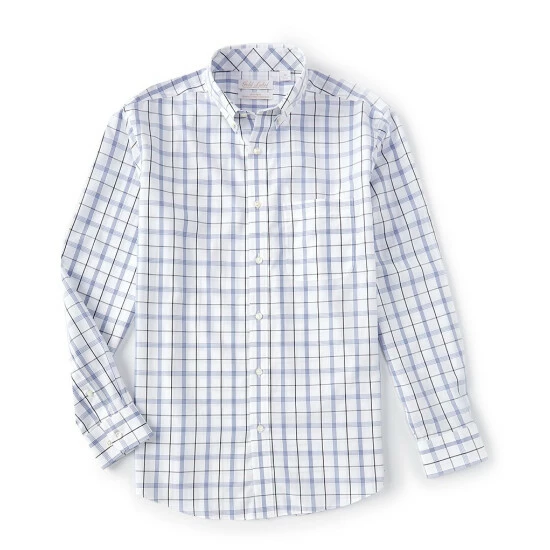 Best Sale โญ Gold Label Roundtree & Yorke Big & Tall Long-Sleeve Windowpane Non Iron ๐ Shirt Black ๐งจ - Image 3