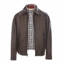 Coupon ✨ Roundtree & Yorke Big & Tall Burnished Brown Lamb Hipster Jacket Dark Brown 🛒