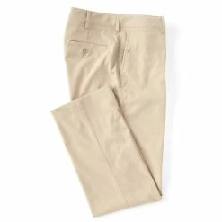 Discount ⌛ Roundtree & Yorke Flat Front Solid Performance Chino Pants Quiet Shade ⌛