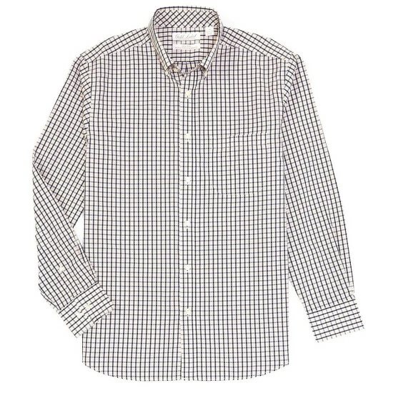 Coupon π Roundtree & Yorke Gold Label Big & Tall Long Sleeve Checked Button Down Collar π Shirt White π