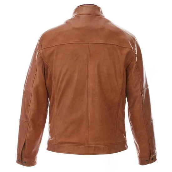 Best Pirce ๐ Roundtree & Yorke Burnished Lamb Moto Jacket Cognac ๐ฅฐ - Image 2